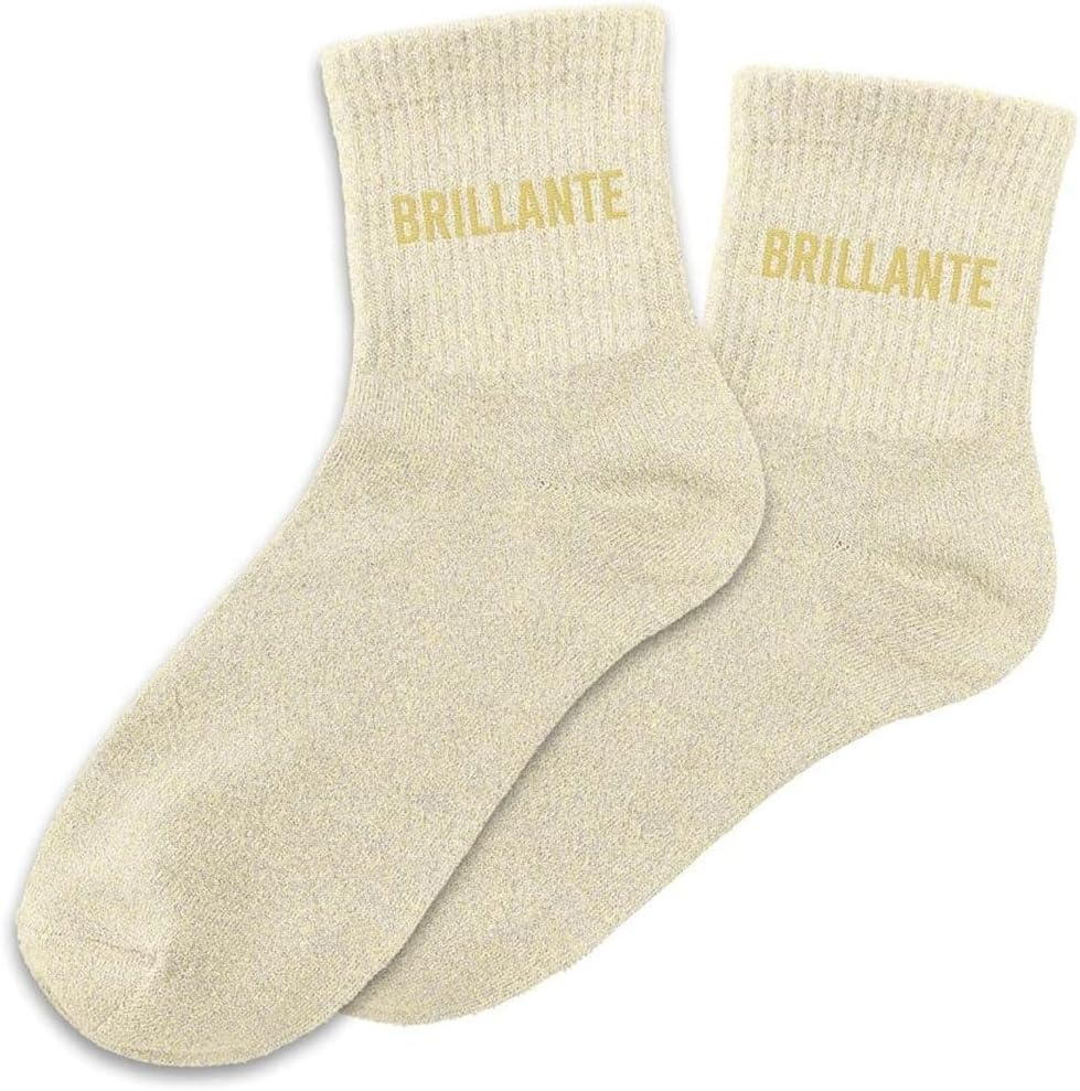 Chaussette à Paillette Brillante – Beige – Image 4