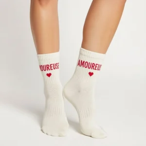 Chaussette à Paillette Amoureuse Blanche — Chaussettes à Paillettes