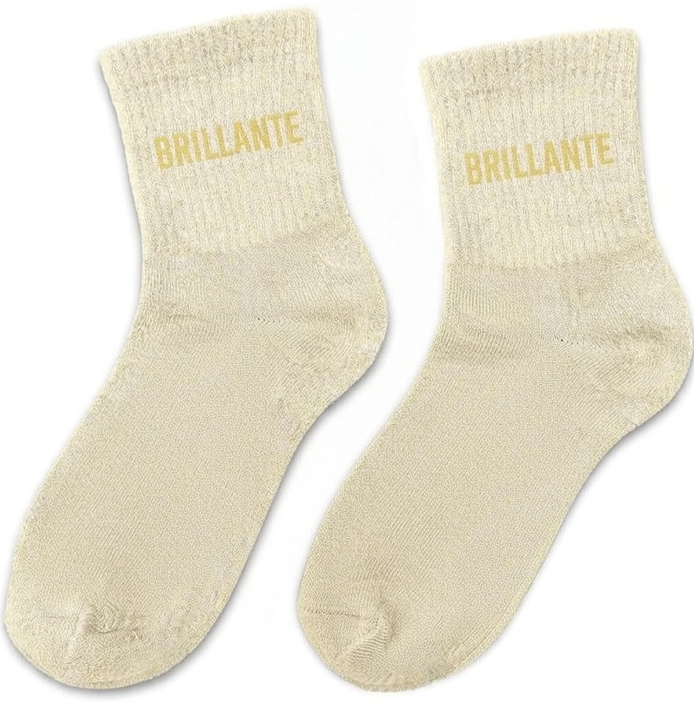 Chaussette à Paillette Brillante – Beige – Image 2