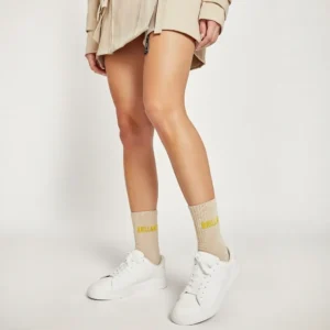 Chaussette à Paillette Brillante – Beige