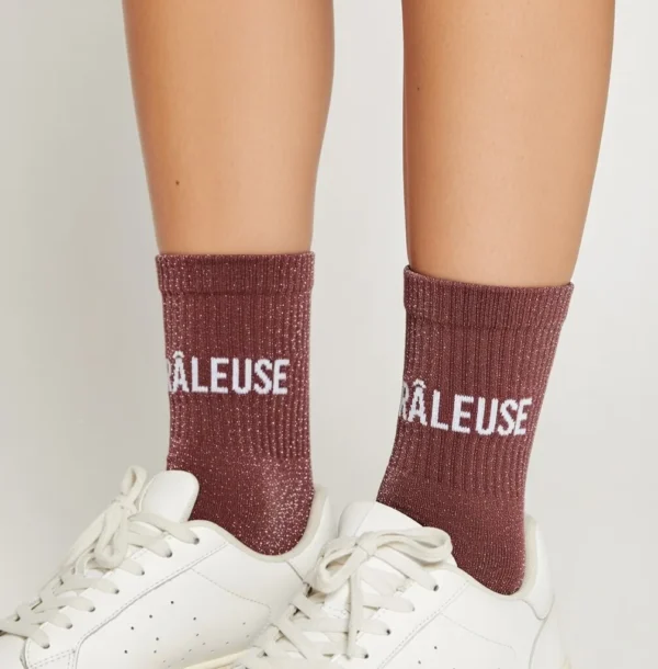 Chaussette à Paillette Raleuse Rose — Chaussette à Paillette
