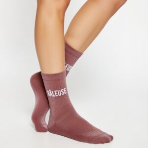 Chaussette à Paillette Raleuse Rose
