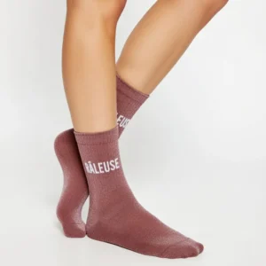 Chaussette à Paillette Raleuse Rose