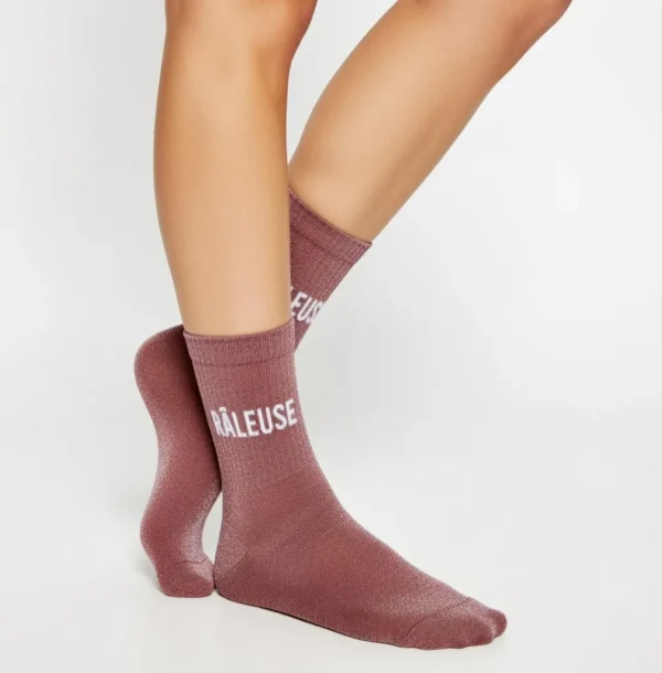 Raleuse Rose — chaussettes à paillettes