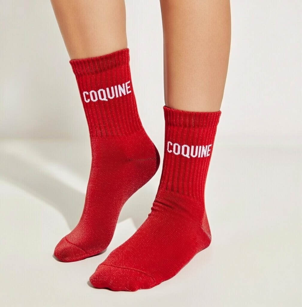 Chaussette à Paillette Coquine Rouge