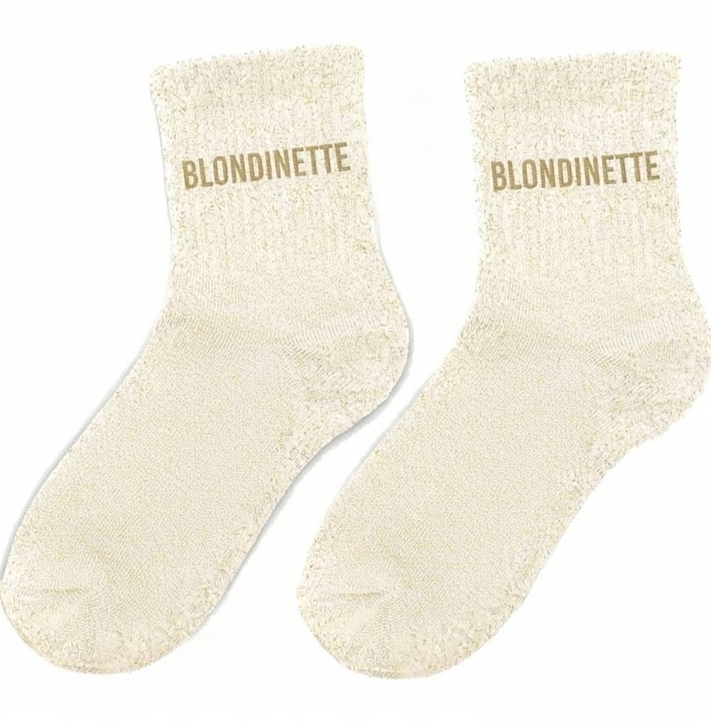 Chaussette à Paillette Blondinette Beige – Image 3