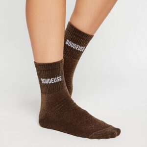 Chaussette à Paillette Boudeuse Marron