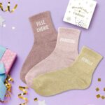 Coffret Trio Fille Cherie — chaussettes à paillettes rose