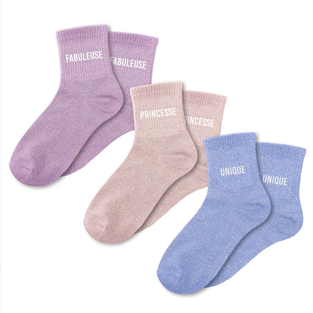 Coffret trio chaussettes paillettes fabuleuse — Chaussettes à Paillettes