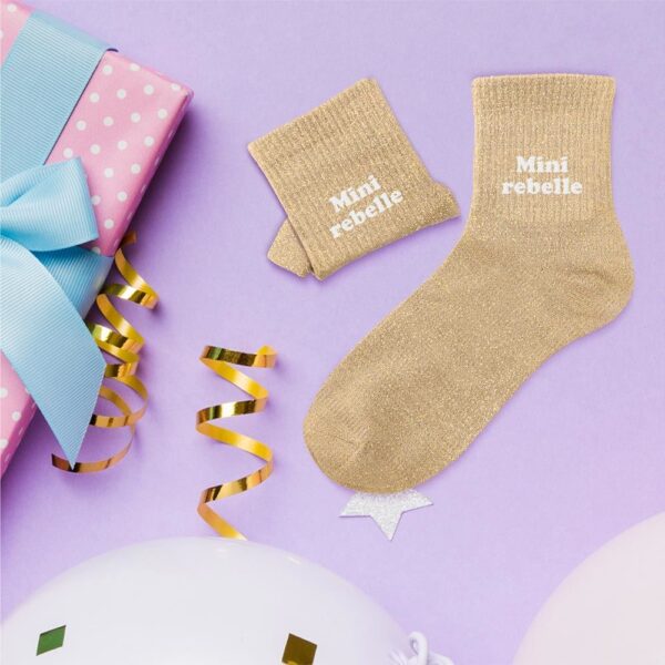 Enfant Mini Rebelle 3-6Ans Fille — chaussettes à paillettes doré