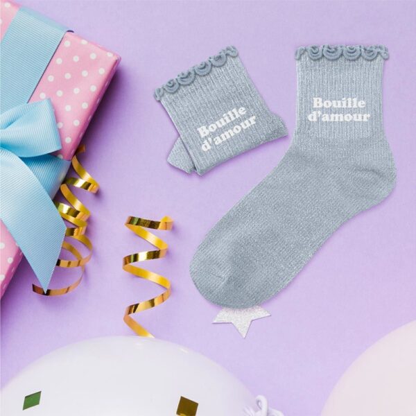 Enfant Bouille D Amour 3-6Ans Fille — chaussettes à paillettes gris