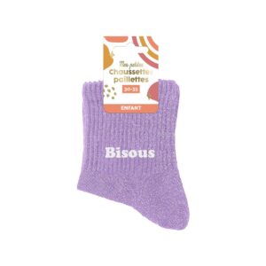 Chaussette à Paillette Enfant Bisous 6-10Ans Fille