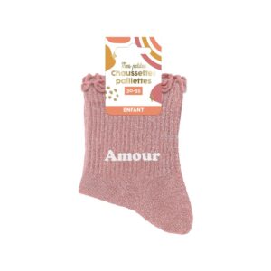 Chaussette à Paillette Enfant Amour 6-10Ans Fille