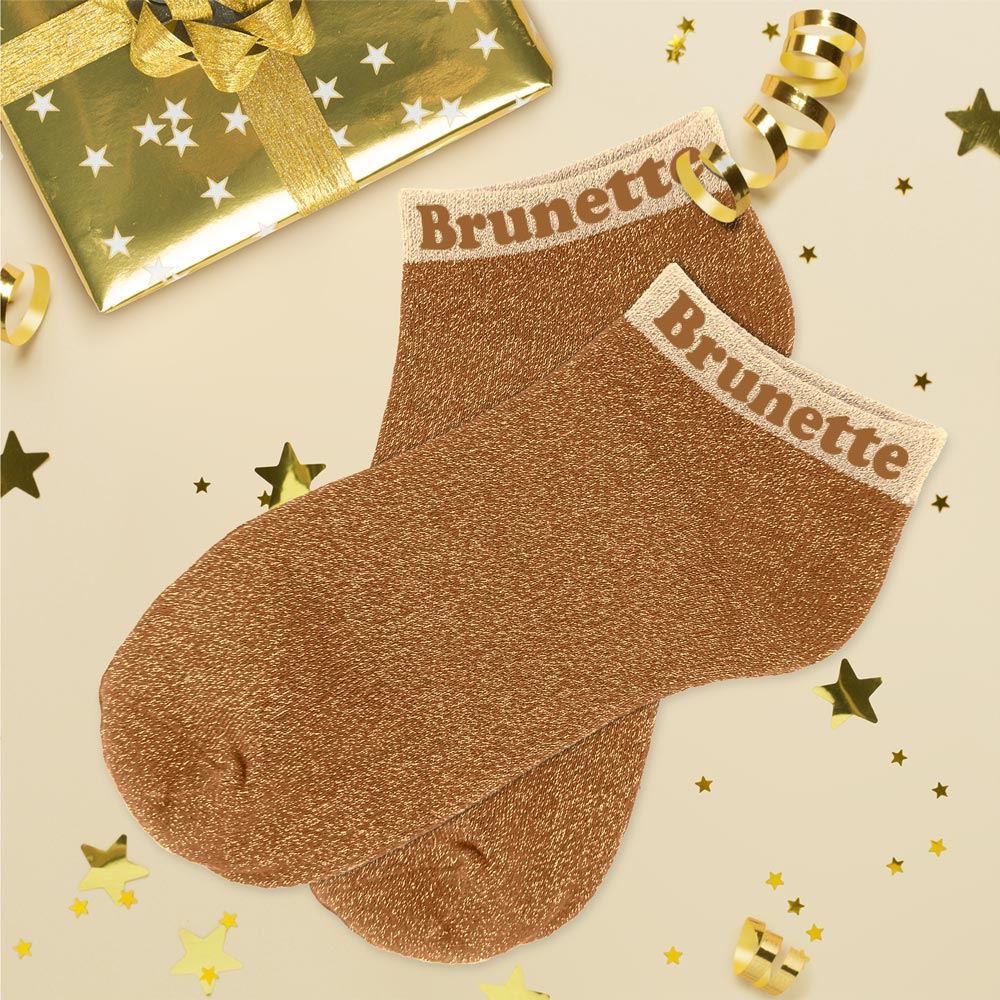 Socquettes paillettes brunette — Chaussettes à Paillettes