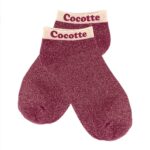 Socquettes à paillettes bordeaux « Cocotte »