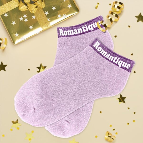 Romantique — socquettes à paillettes violet