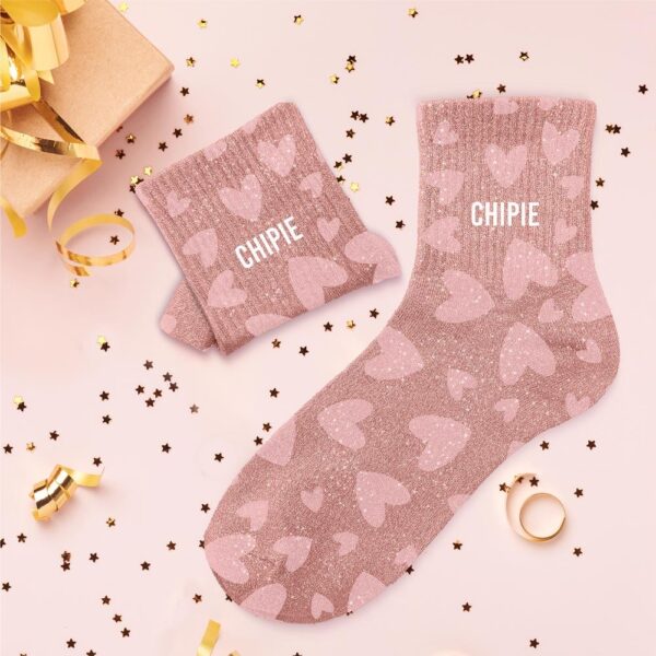 Chipie — chaussettes à paillettes rose