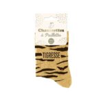 Tigresse — chaussettes à paillettes doré