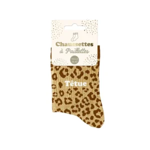 Chaussette à Paillette Leopard Tetue