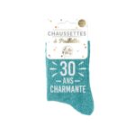 30 Ans — chaussettes à paillettes cyan