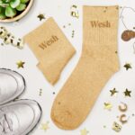 Chaussettes à paillettes doré « Brodees Wesh »