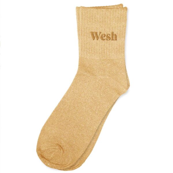 Chaussettes à paillettes doré — modèle Brodees Wesh