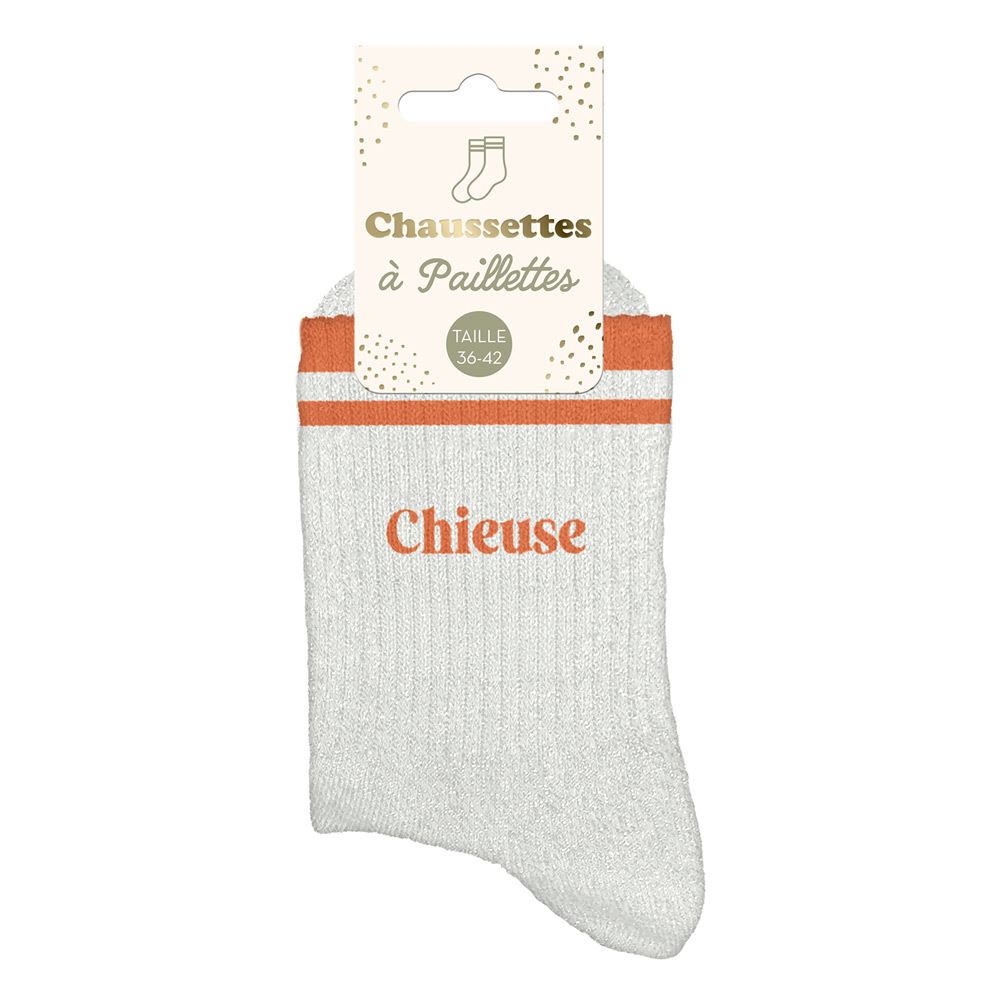 Chaussettes paillettes a bandes chieuse — Chaussettes à Paillettes