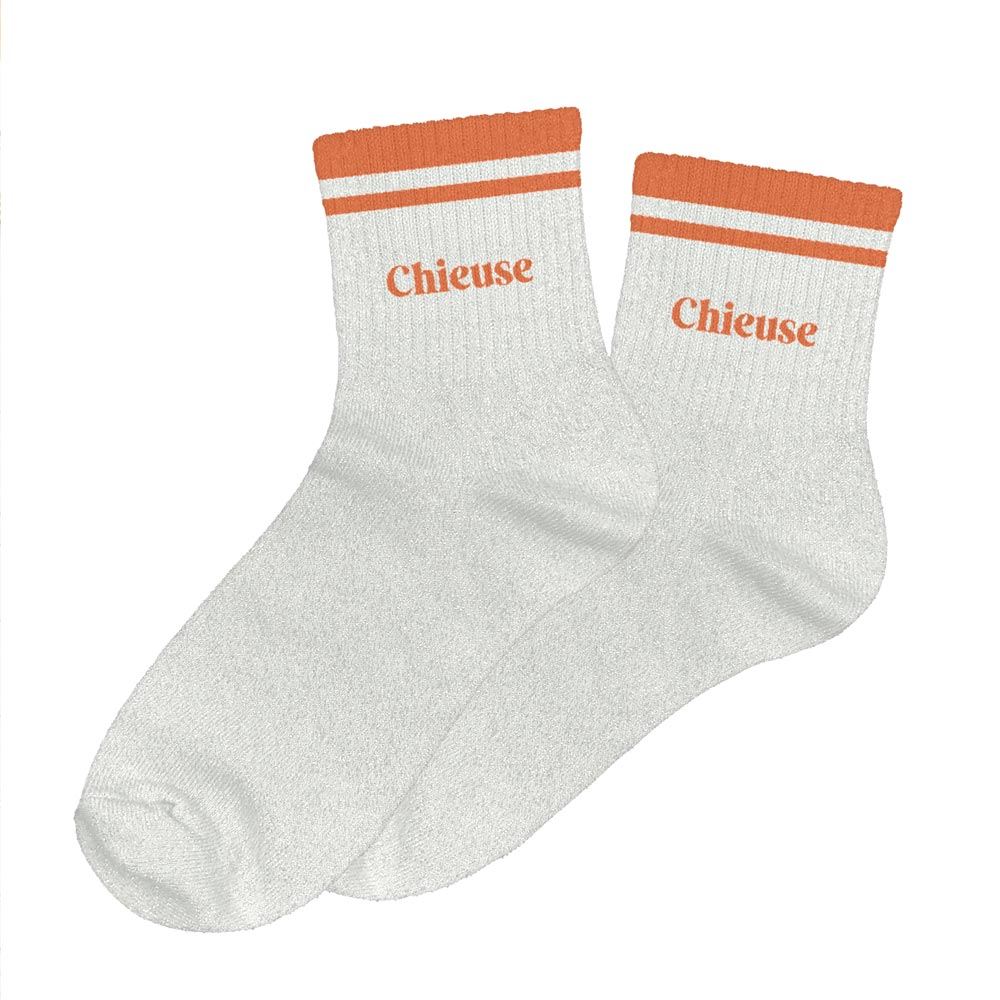 Chaussettes paillettes a bandes chieuse — Chaussettes à Paillettes