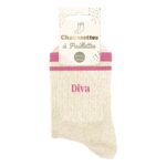A Bandes Diva — chaussettes à paillettes beige