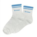 Chaussettes à paillettes blanc — modèle A Bandes Reveuse