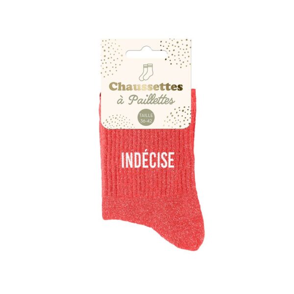 Indecise — chaussettes à paillettes rouge
