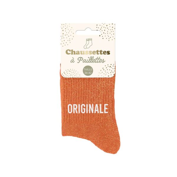 Originale — chaussettes à paillettes orange