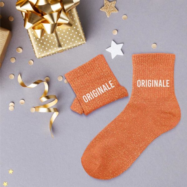 Chaussettes à paillettes orange « Originale »