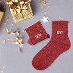 Chaussettes à paillettes rouge « Sexy »