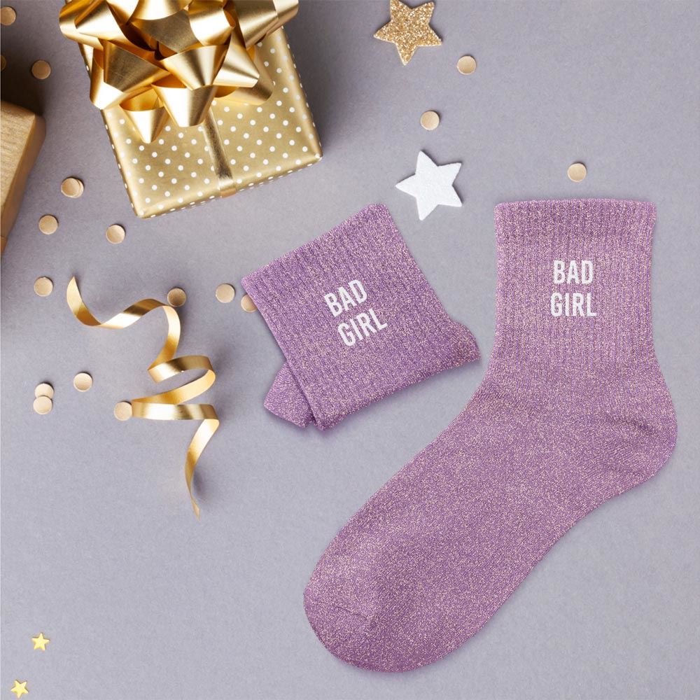 Chaussettes paillettes bad girl — Chaussettes à Paillettes