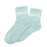 Chaussettes à paillettes cyan — modèle Ambitieuse