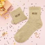 Relou — chaussettes à paillettes doré