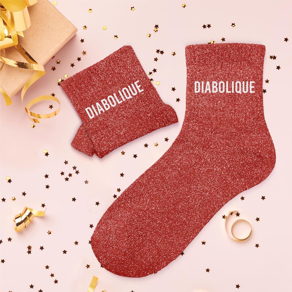 Chaussettes paillettes diabolique — Chaussettes à Paillettes