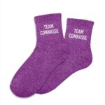 Chaussettes à paillettes violet — modèle Team Connasse