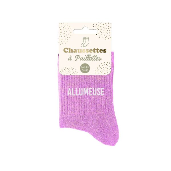 Allumeuse — chaussettes à paillettes rose