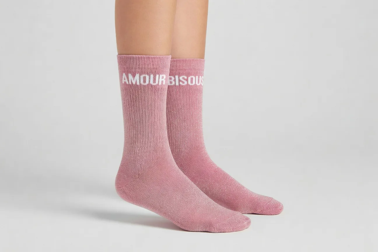 Chaussette à Paillette Duo Bisou Amour — Chaussettes à Paillettes