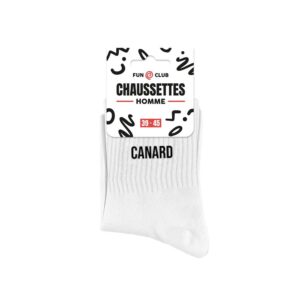 Chaussettes blanches canard homme