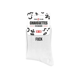 Chaussettes blanches fuck homme