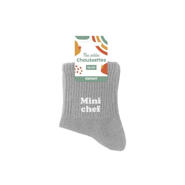 Chaussettes enfant mini chef 3-6ans garcon, gris