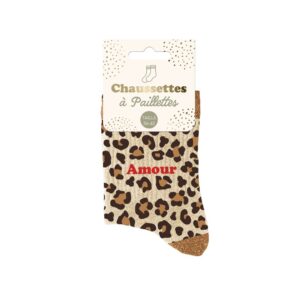 Chaussettes à Paillettes leopard amour