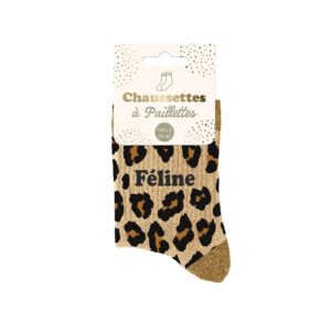 Chaussettes à Paillettes leopard feline