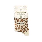 Leopard wesh — chaussettes à paillettes beige