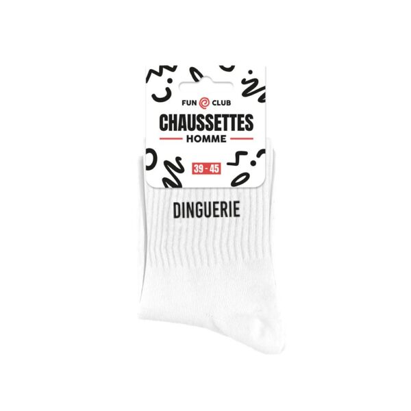 Chaussettes blanches dinguerie homme — Chaussette à Paillette