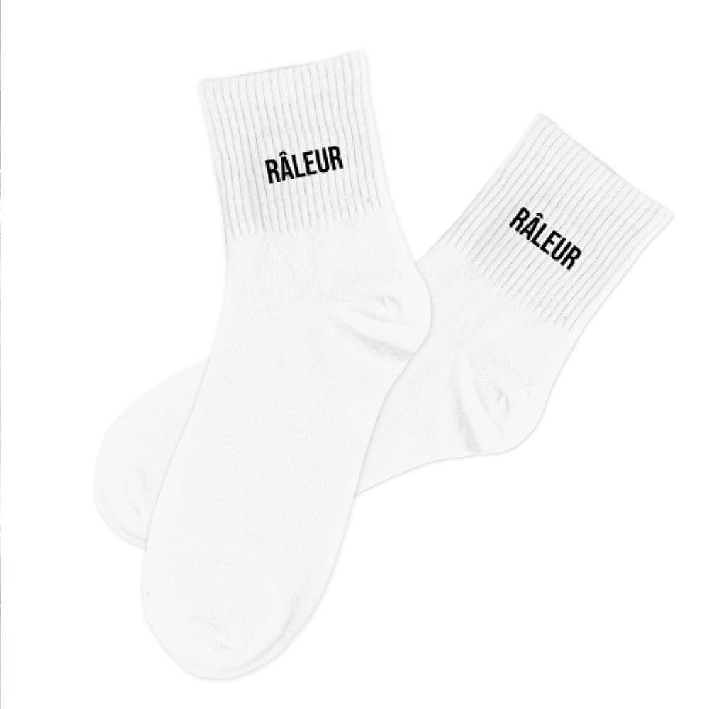 Chaussettes blanches raleur homme — Chaussettes à Paillettes