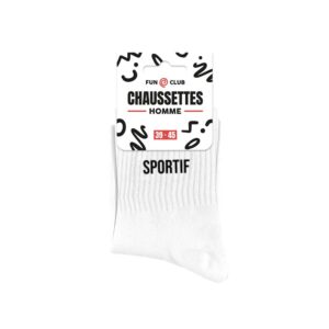 Chaussettes blanches sportif homme